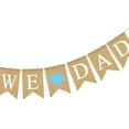 thumbnail image 4 of WE DAD Letters Bunting Banner Blue Heart Burlap Banner Linen Swallowtail Father's Day Decor Pull Flag Party Supplies, 4 of 4