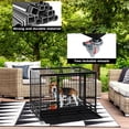 thumbnail image 2 of YRLLENSDAN 42 inch Dog Crate Dog Cage Dog Kennel for Large Dogs Heavy Duty Pet Playpen for Training Indoor Outdoor with Plastic Tray Double Doors & Locks Design, 2 of 7
