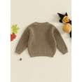 thumbnail image 4 of Musuos Baby Boys Girls Halloween Sweater 0-3Years Casual Pumpkin/Ghost Embroidery Long Sleeve Warm Pullover Infant Knitwear, 4 of 7