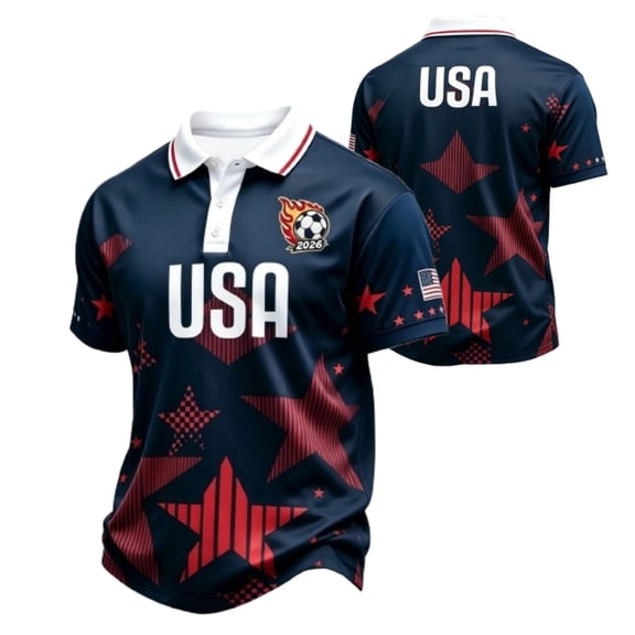 Zimjoy Men's USA Soccer Shirts Short Sleeve Crewneck 2026 Country Team Fan International Football Shirt Retro Streetwear Top Black L