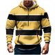 thumbnail image 3 of Dolkfu Sudadera con capucha a rayas para hombre, sudadera con cremallera 1/4 y múltiples bolsillos, sudadera deportiva para hombre. XL, 3 of 5
