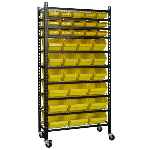Muscle Rack Mobile Bin Shelving Storage Rack with Casters