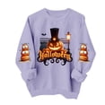 thumbnail image 3 of Women Halloween Sweatshirt Ghost Pumpkin Printed Round Neck Pullover Shirts Long Sleeved Loose Cute Spooky Fall Casual Sweatshirt, 3 of 5