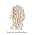 thumbnail image 4 of Sonducket Albornoz de color melocotón, Kimono largo, de crepé para primavera y verano, camisón fino de media manga para el hogar, Hotel, Pijama Beige L Sonducket AP019178-04, 4 of 6