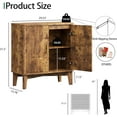thumbnail image 2 of FANRAL 30" Wide Fluted Sideboard Buffet Cabinet with 2 Doors,Adjustable Shelves,X-Shaped Base Mid Century Modern Storage for Kitchen Living Room Dining Room,Brown Storage Cabinet, 2 of 7