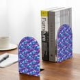 thumbnail image 5 of Naloa blue Skull purple flower 2 Pcs Bookend Large Capacity Office Book Ends for Home Office Library School Study Decoration, 5 of 8
