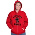 thumbnail image 3 of Funny Christmas Get Baked Gingerbread Zip Up Hoodie Men's Women's Brisco Brands S, 3 of 5