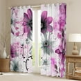 thumbnail image 2 of Erosebridal Watercolor Daisy Curtains Chic Flower Floral Blackout Curtains Women, Watercolor Oil Painting Curtains & Drapes Ombre Gradient Bedroom Curtains, Pink Window Treatments, 2 of 5
