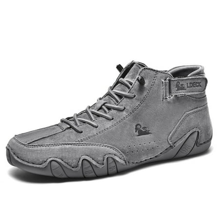 

Man High Top Casual Shoes Wearable and Breathable Sneaker Gift for Boyfriend Father Lover 41 Dark Gray Microfiber Fleece