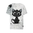 thumbnail image 4 of Heisall Womens Tops Summer Short Sleeve Button Down V Neck Halloween Print Fashion Casual Shirts, 4 of 5