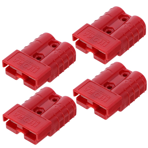 4pcs Battery Connector Wire Harness Plug Connector for 50A 600V Plug (Red)