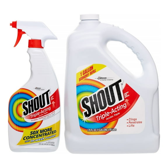 Shout Triple Action Spray with Gallon Refill, 22 Oz