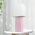 thumbnail image 6 of Elegant Designs Modern Leather Table Lamp with White Fabric Shade, Blush Pink, 6 of 6