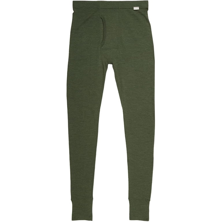MERIWOOL Mens Base Layer 100% Merino Wool Thermal Pants Army Green