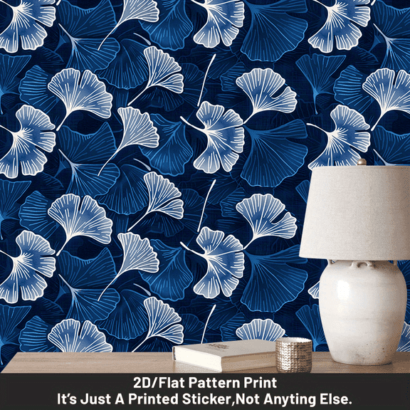 1 piece, self-adhesive and removable wallpaper wall sticker, 2D flat Japanese-style leaf pattern PVC wallpaper, can be spliced, home background wall decoration wallpaper, suitable for kitchen, living