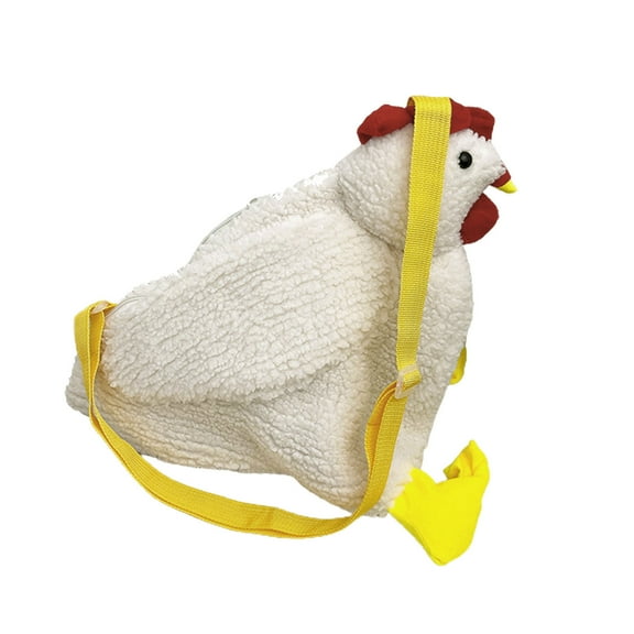 Cute Plush Chicken Purse for Women Adjustable Shoulder Bag Hen Shaped Handbag