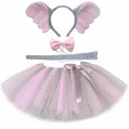 thumbnail image 2 of Falda de tul con diseño de elefante para niñas, color rosa y gris, con tul esponjoso, para fiestas de Halloween, 2 of 5