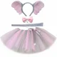 thumbnail image 2 of Falda tutú de elefante para niñas, faldas de tul esponjosas de color rosa y gris, disfraz de animal para fiesta de carnaval para niñas, disfraz de Halloween para niños, 2 of 5