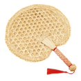thumbnail image 3 of Tejidas a Mano Ventilador de Paja Tejida Natural Verano Antiguo Tejido una Ecológico Redondo, 3 of 10