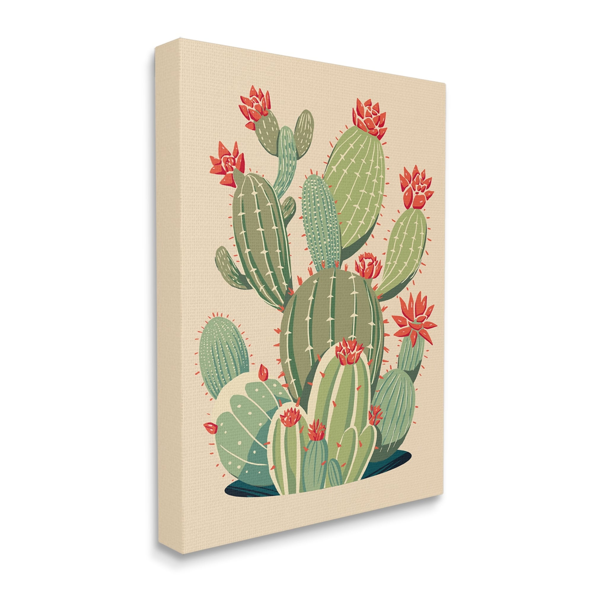 Stupell Industries Prickly Pear Cactus Botanicals Botanical & Floral Painting Gallery Wrapped Canvas Print Wall Art