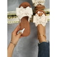 thumbnail image 2 of Preppy Outdoors Flat Slippers for Women  Bow Decor Polyester Open Toe Slide Sandals, 2 of 7