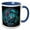 Blue/White, variant on 3drose, Photo Creation Using Mums to Create a Soothing Orb of Blue and Purple, 11oz Magic Transforming Mug