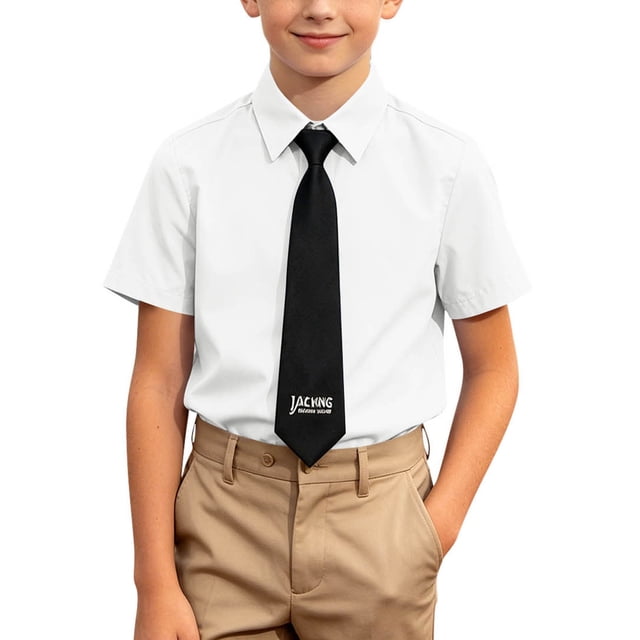 Odeerbi Camisa de Vestido Para Niños Con Corbata de Manga Corta Con Impresión de Carta Camisas de Uniforme Escolar