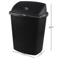 thumbnail image 2 of Nesmilers 4-Pack 70 Litre Large Plastic Trash Can with Lid, Swing Lid Garbage Can, Black, 2 of 5