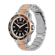 A|X Armani Exchange Mens Three-Hand Date Silver and Rose Gold Two-Tone Stainless Steel Bracelet Watch (Model: AX1962)