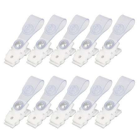 - Unique Bargains White Plastic Buckle Closure Name Tag Badge Label ID Card Holder Clip 10PCS