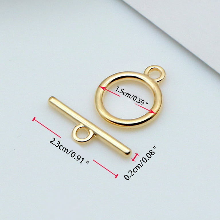 HOTYA 10 Pair Toggle Jewelry Clasps for Jewelry Making Metal Round