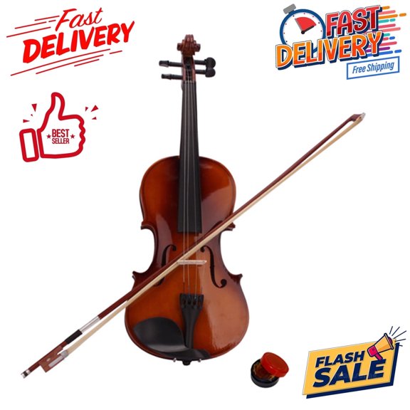 Clearance Sale! Cecilio Violin Instrument – 4/4 Acoustic Violin with Bow, Case, Kids & Beginner Violin, Maple Varnish, Full Size Violin