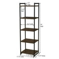 Household Essentials Jamestown Narrow 5 Shelf Open Storage Bookshelf