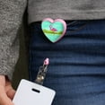 thumbnail image 2 of Pink Flamingo in Water Heart Lanyard Retractable Reel Badge ID Card Holder, 2 of 3