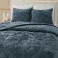 thumbnail image 4 of Beaute Living Wonderful Diamond Velvet 3 Piece Quilt Set Rainstom Blue King, 4 of 5