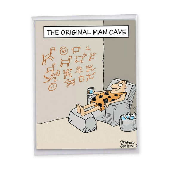1 Jumbo Funny Happy Father's Day Greeting Card (8.5 x 11 Inch) - Original Man Cave Dads Day Card J0259