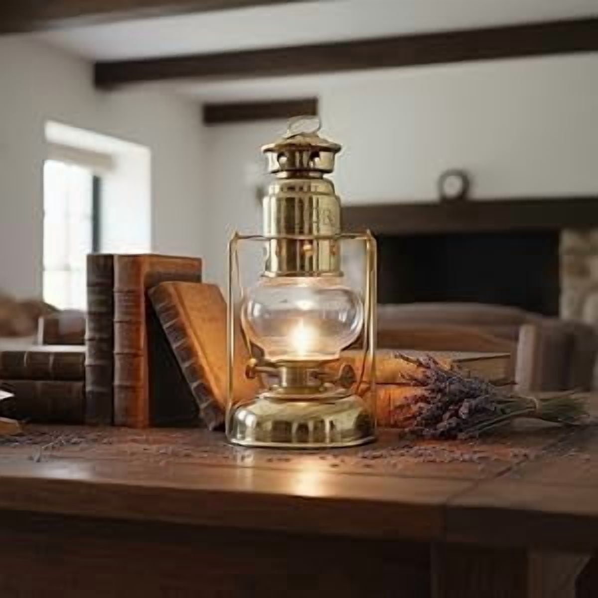 Brass Mini Small Oil Lamp Lanterns for Home Decor 7" (Brass) Rustic Vintage Home Decor Gifts