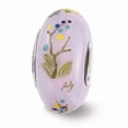 thumbnail image 2 of FB Jewels Ster.Silver Reflections Hand Painted TJ Bird Floral Fenton Glass Bead, 2 of 4