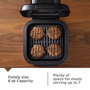 George Foreman 7-Serving 6 Qt Electric Indoor Beyond Grill and Air Fryer, 7-in-1 Functionality, Black