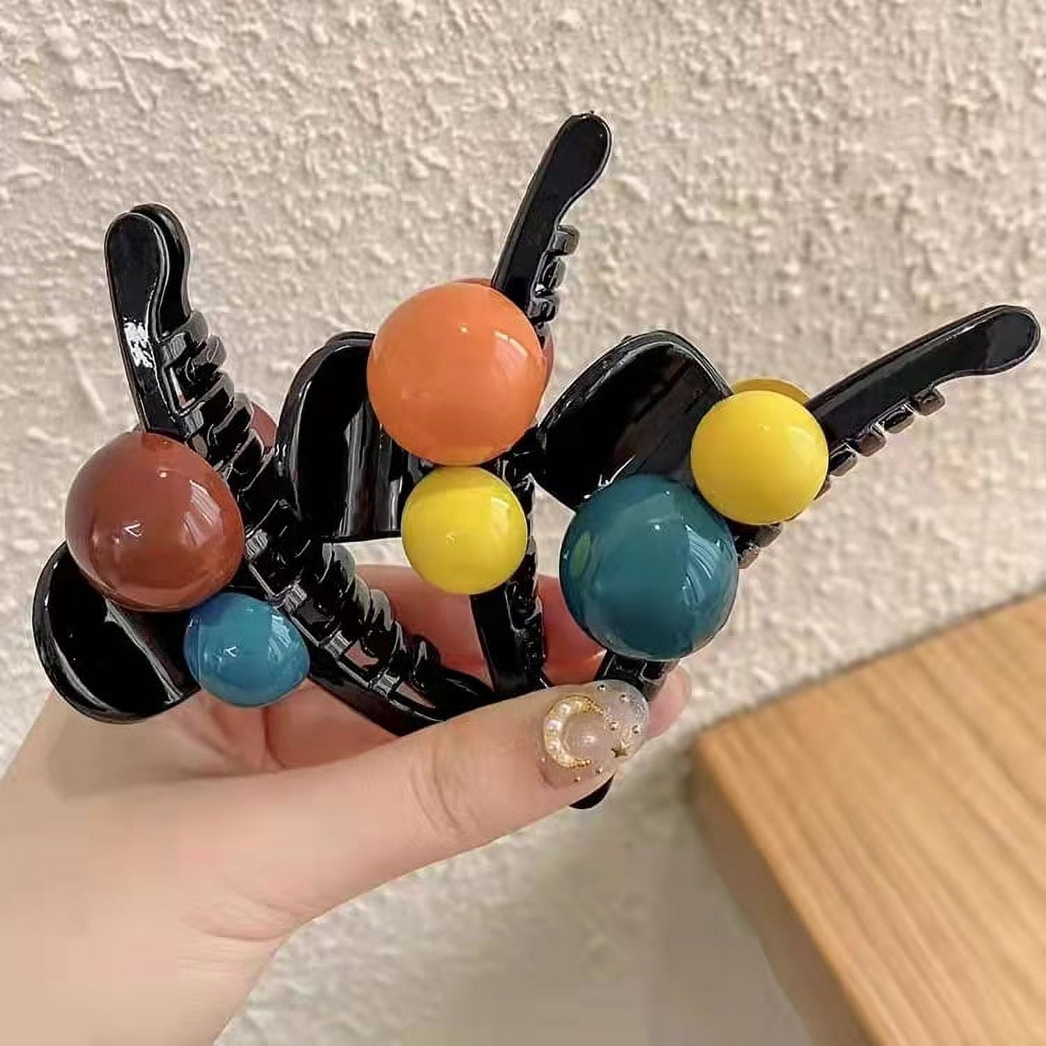 KIKI HOME 3-Piece Morandi Color Bean Hair Clip Set - Popular, Personality, and Functional