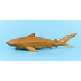 thumbnail image 4 of Wooden Hand Carved Shark Statue Sculpture Wood Home Decor Accent Figurine Handcrafted Handmade Seaside Fish Tropical Nautical Ocean Coastal Decoration Size: 12" long x 4" deep x 2.7" tall, 4 of 5