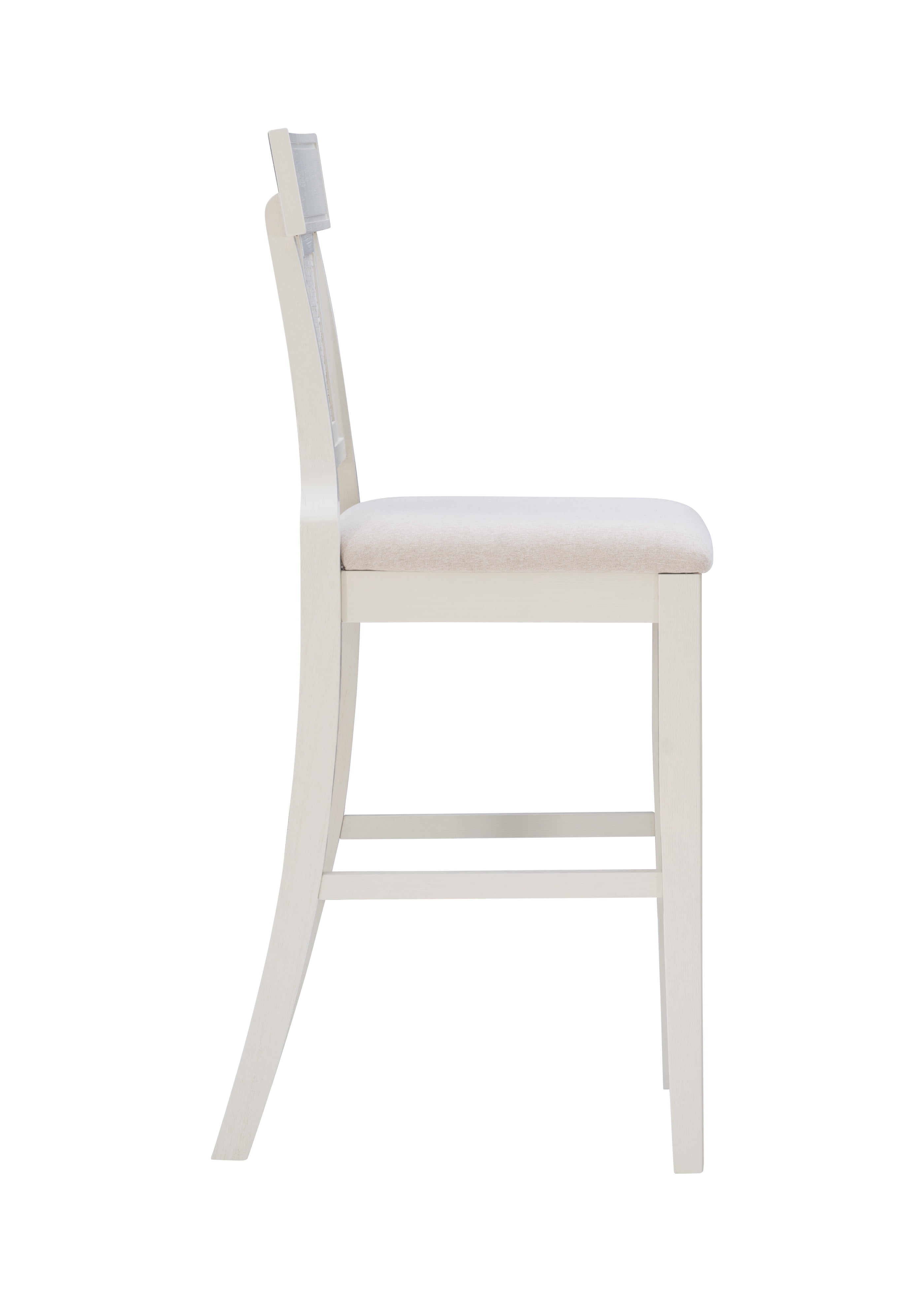 Linon Rylan 30" Bar Stool, Whitewash/Beige