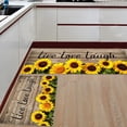 thumbnail image 2 of Anti Fatigue Kitchen Mat Set of 2 Cushioned Kitchen Floor Mats Kitchen Rugs Non Slip Kitchen Runner Rug Floral Yellow Sunflowers on Rustic Wooden Boards (15.7"x23.6"+15.7"x47.2" inches), 2 of 6