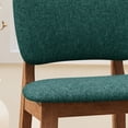 thumbnail image 4 of Noble House Marcos Modern 42" Wood Bar Chair, Set of 2, Dark Green, Walnut, 4 of 5