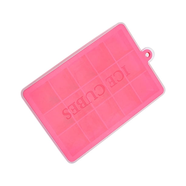 Bewildely Moldes para bandejas de cubitos de hielo con tapa, cubos cuadrados reutilizables de silicona, máquina para congelador lavable Cocina y Comedor