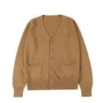 thumbnail image 4 of Women's 2023 Fall Oversized Open Front Button V Neck Lightweight Knit Cardigan Sweater Outerwear Garment, 4 of 4