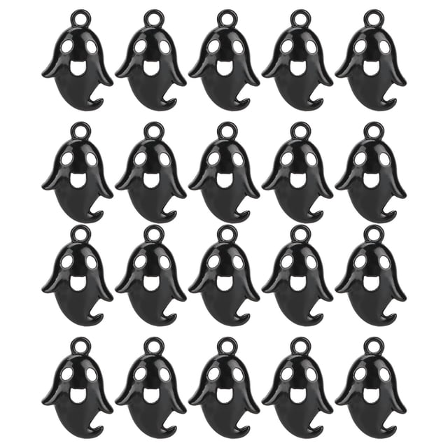 20 piezas Halloween lindo fantasma colgantes aleación collar pulsera DIY colgante accesorio negro