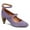 Purple, variant on FSJ Women Closed Toe Double Strap Buckle Pumps Ankle Strap Metal Mid Chunky Heels Formal Dress Work Shoes Size 8 Purple