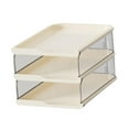 thumbnail image 3 of HILABEE Desktop File Organizer Multipurpose Newspaper files Shelves Rack File Holder White 3 Tier, 3 of 9