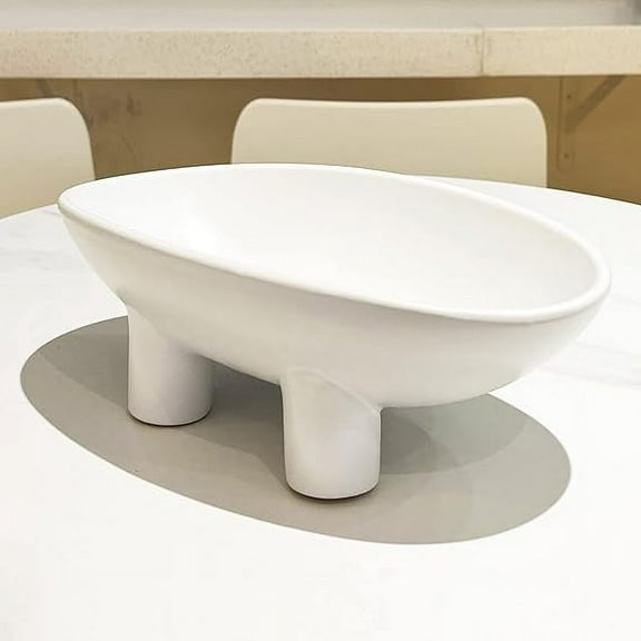 LandHope Large Ceramic Fruit Bowl White Candy Ceramic Bowl for Kitchen Home Halloween Decor